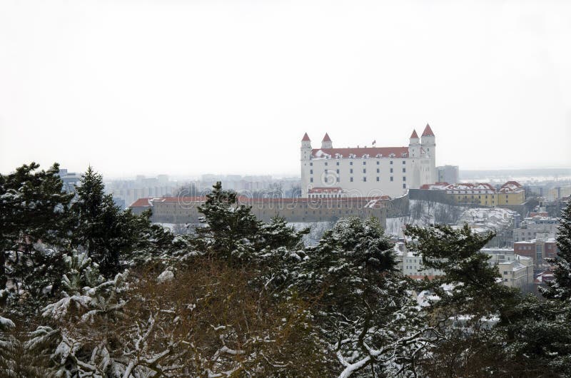 Bratislava castle in winter