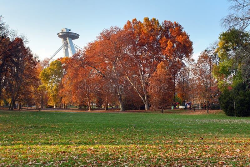 Bratislava city park in autumn