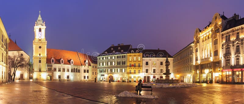 Bratislava Main Square at night - Slovakia