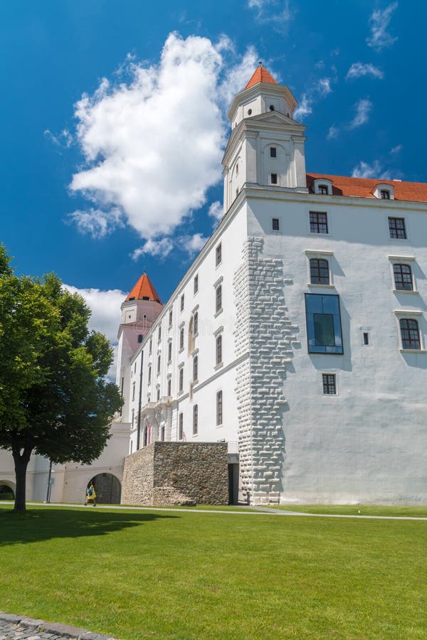 Bratislava main white castle building in Slovakia