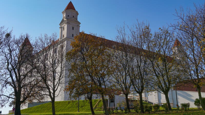 Stary Hrad - ancient castle in Bratislava. Bratislava is occupying both banks of the River Danube and River Morava.