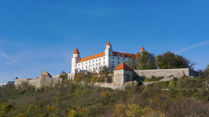 Stary Hrad - ancient castle in Bratislava. Bratislava is occupying both banks of the River Danube and River Morava.