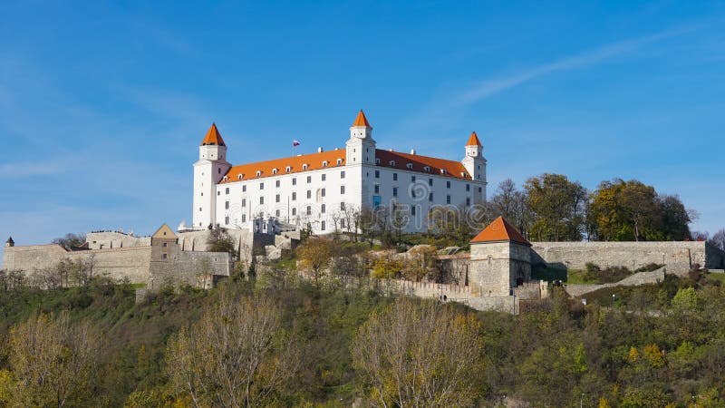 Stary Hrad - ancient castle in Bratislava. Bratislava is occupying both banks of the River Danube and River Morava.