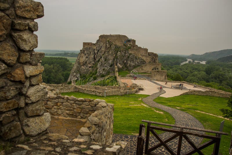 BRATISLAVA, SLOVAKIA : The ruins of Devin Castle near Bratislava in Slovakia