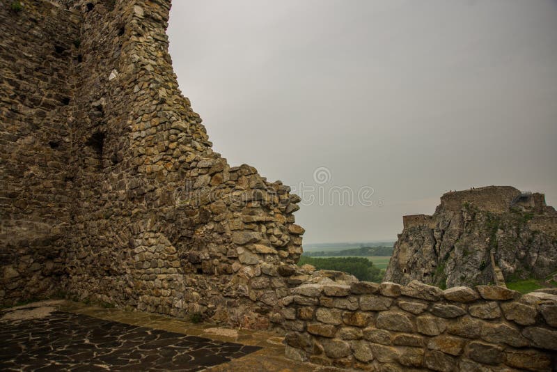 BRATISLAVA, SLOVAKIA : The ruins of Devin Castle near Bratislava in Slovakia