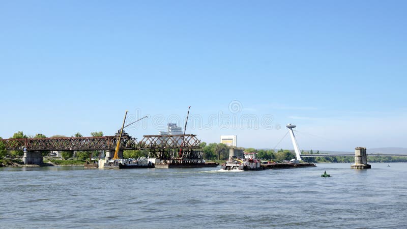 The Bratislava Stary most bridge dismantling