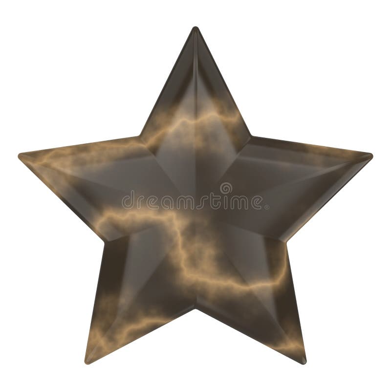 3D illustration brown marble rock star on a white background. 3D illustration brown marble rock star on a white background