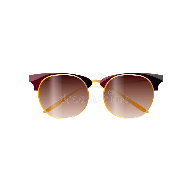 Braune Frauensonnenbrille der Mode mit gelbes Goldrahmen stock abbildung Braune Frauensonnenbrille der Mode mit gelbes Goldrahmen stock abbildung