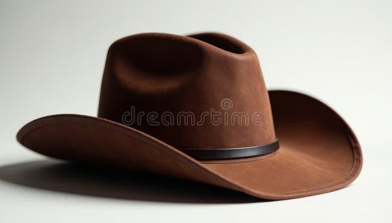 Brauner Ledercowboy, handgefertigt mit subtilen Scherenobjekten vektor abbildung