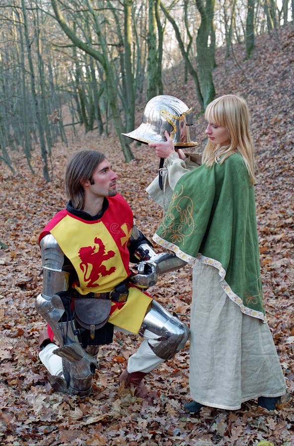 Knight And Maid Kill Monarchs Brave Knight And Maid Royalty Free Stock Photos - Image: 12008718