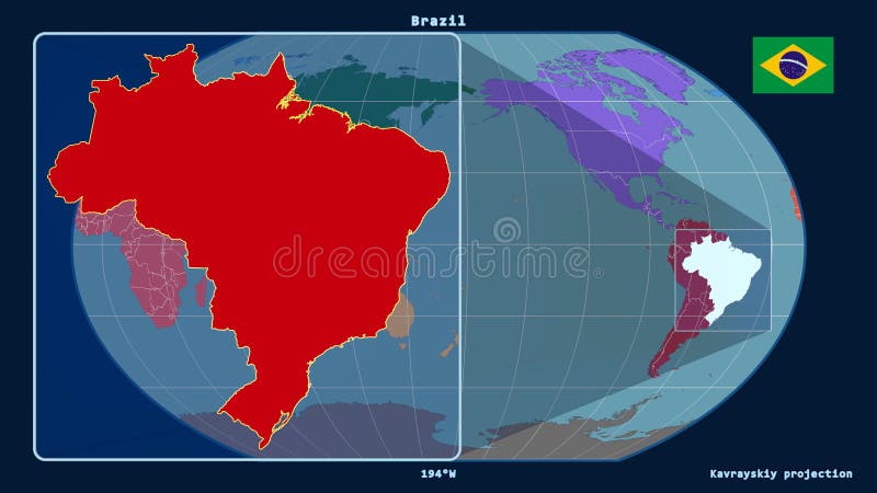Brazil - continents. Kavrayskiy, left