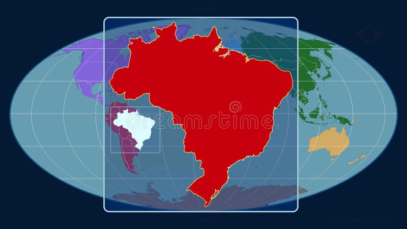 Brazil - continents. Mollweide, centered