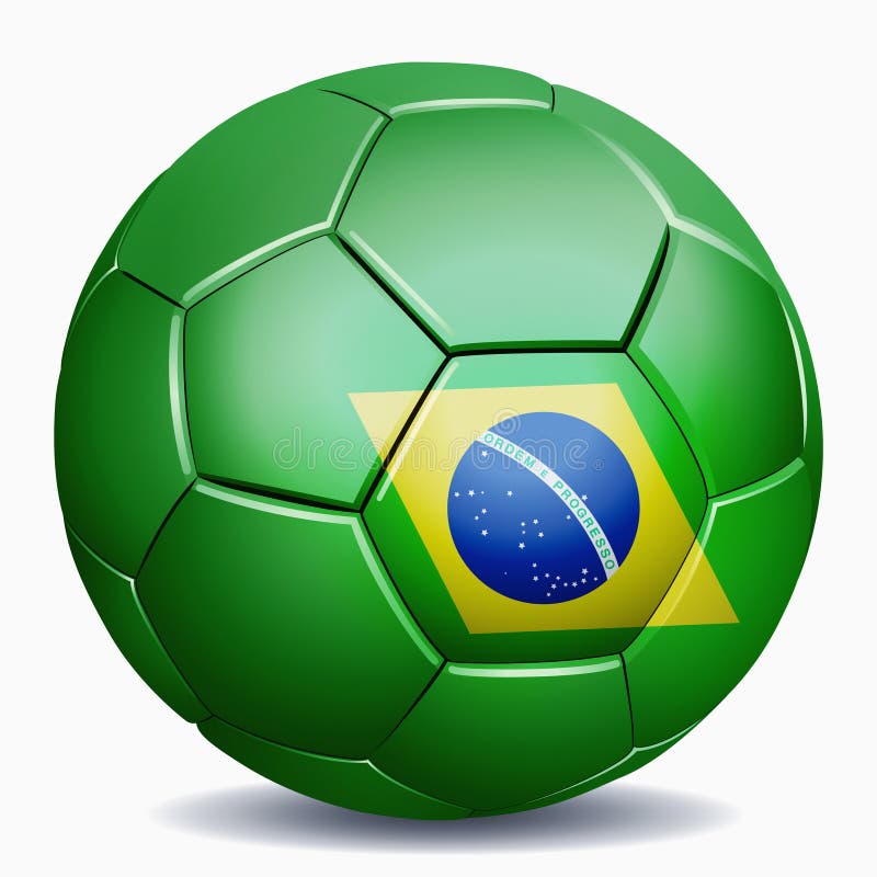 Brazil Flag with Soccer Ball Stock Illustration Illustration of team