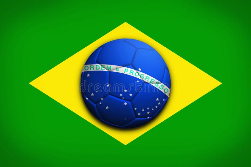 Soccer Ball And Flag Of Brazil Stock Photo Image of blue, competition