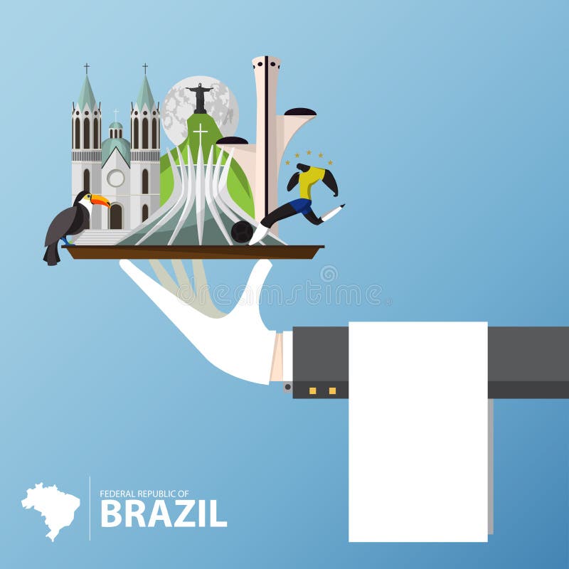 Brazil Landmark icon in flat design. Travel and journey Infographic. Vector stock illustration Brazil Landmark icon in flat design. Travel and journey Infographic. Vector stock illustration