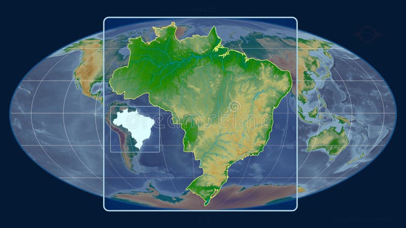 Brazil - physical. Mollweide, centered