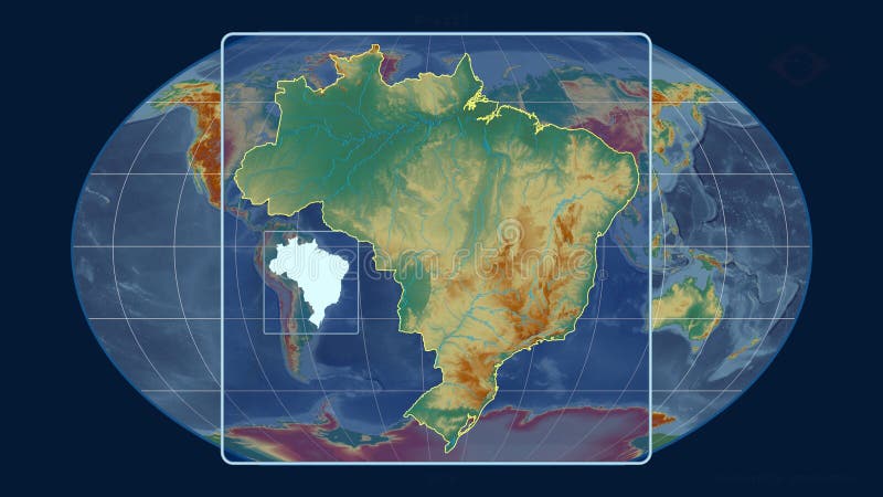 Brazil - relief. Kavrayskiy, centered