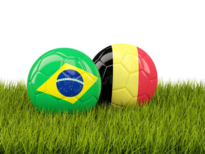 Brazil Vs Belgium. Soccer Concept Stock Illustration - Illustration of