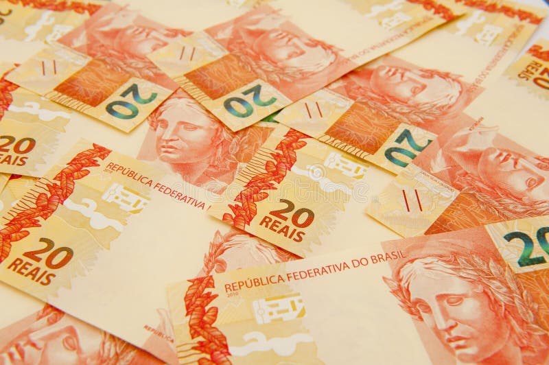 Brazilian Currency 20 stock image. Image of economy, yellow 96871347