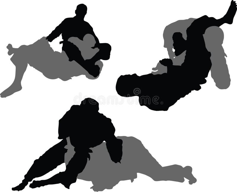 Brazilian Jiujitsu Sumbissions 01 Stock Vector Illustration of