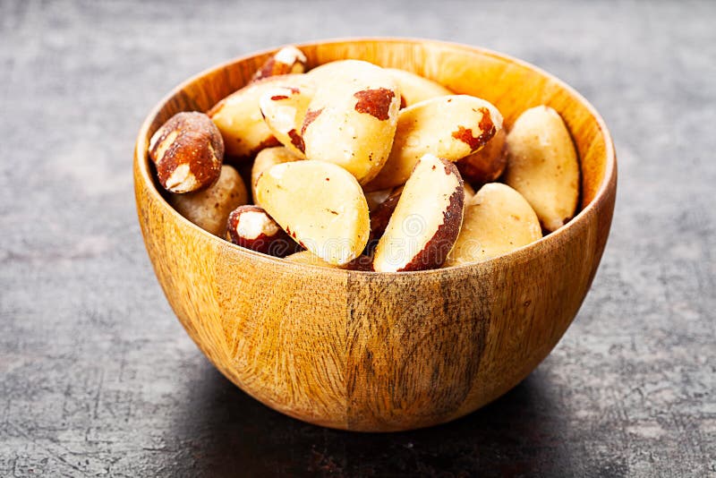 Brazilian Nuts in Wooden Bowl Stock Image Image of nuts, tasty 210795679