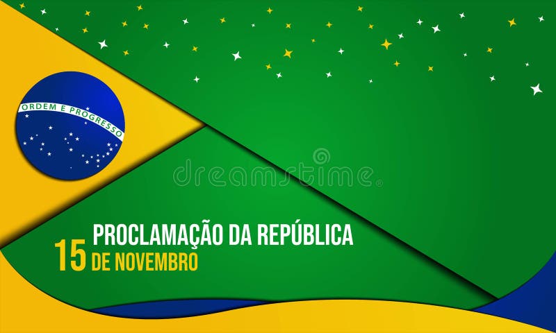 Premium Vector  Proclamation of the republic brazil republic day post with  flag proclamação da república