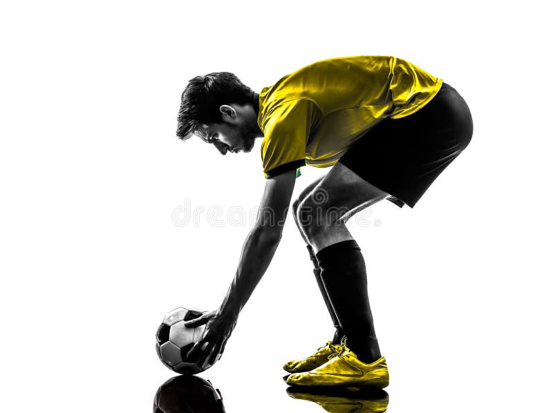 Brazilian Soccer Football Player Young Man Silhouette Stock Image ...