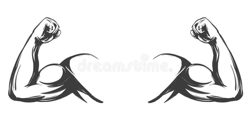 Brazo, bíceps, bosquejo exhausto del ejemplo del vector de la mano del icono de la historieta de la mano fuerte del símbolo libre illustration Brazo, bíceps, bosquejo exhausto del ejemplo del vector de la mano del icono de la historieta de la mano fuerte del símbolo libre illustration