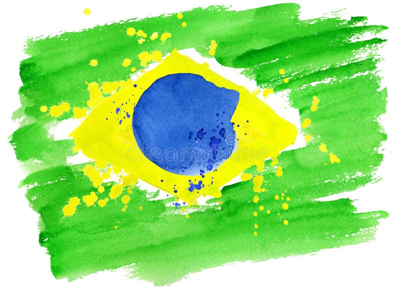 Brazylijczyk flaga robić kolorowi pluśnięcia ilustracji Brazylijczyk flaga robić kolorowi pluśnięcia ilustracji