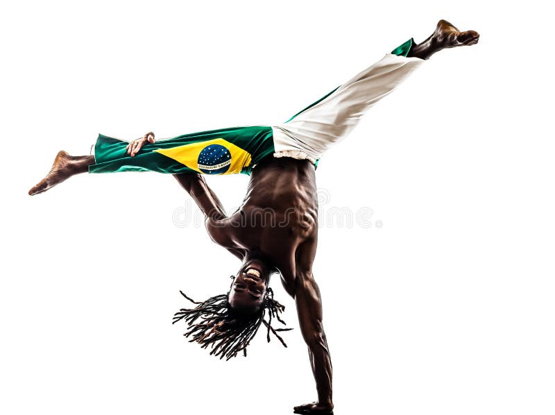 Brazylijskiego murzyna tancerza dancingowy capoeira zdjęcia royalty free Brazylijskiego murzyna tancerza dancingowy capoeira zdjęcia royalty free