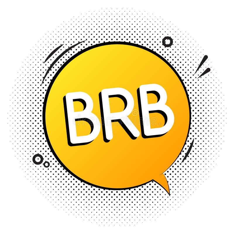 BRB talk vector world graphic icon. Retro brb talk speech bubble icon