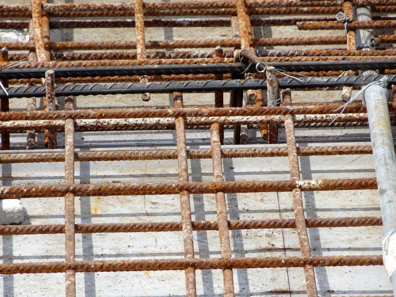 BRC welded wire mesh or BRC fabric used as part of the main structural component in-floor slab structure element in the constructi stock images