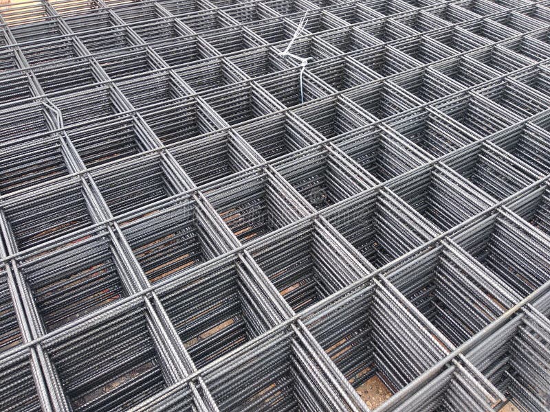 BRC welded wire mesh or BRC fabric used as part of the main structural component in-floor slab structure element in the constructi royalty free stock photography