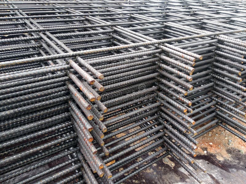 BRC welded wire mesh or BRC fabric used as part of the main structural component in-floor slab structure element in the constructi royalty free stock photography