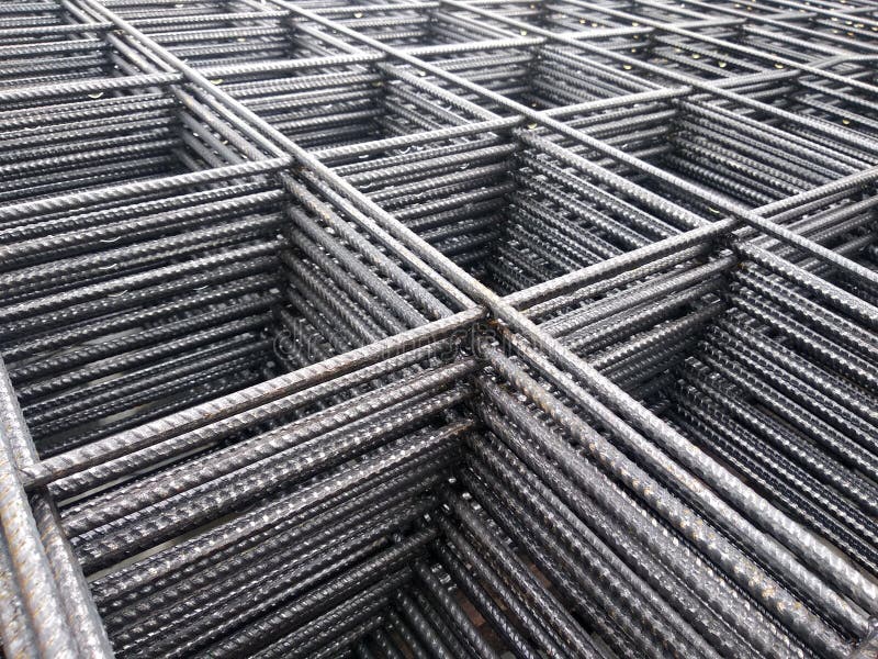 BRC welded wire mesh or BRC fabric used as part of the main structural component in-floor slab structure element in the constructi royalty free stock image
