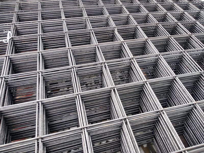 BRC welded wire mesh or BRC fabric used as part of the main structural component in-floor slab structure element in the constructi stock photography