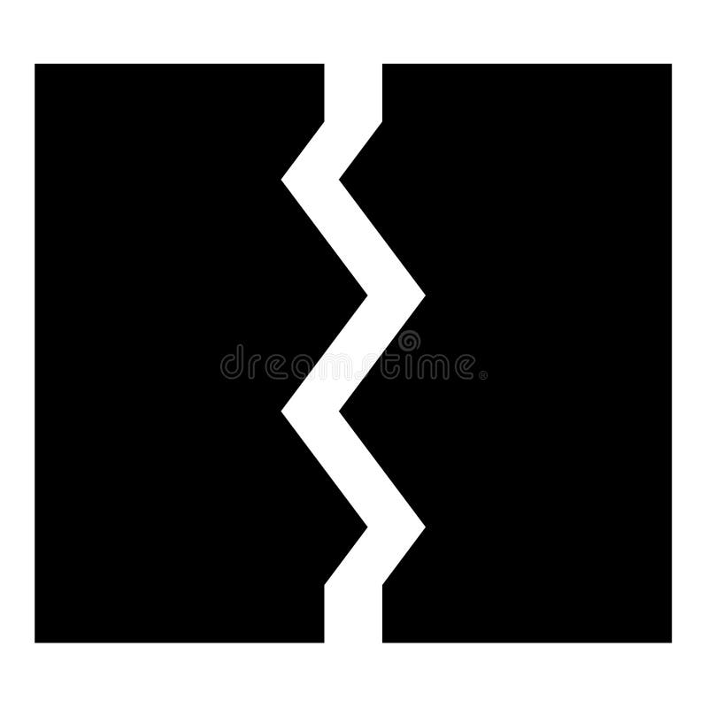 Breach broken torn tear object document icon black color vector illustration image flat style royalty free illustration