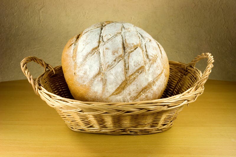 French bread on bakery basket