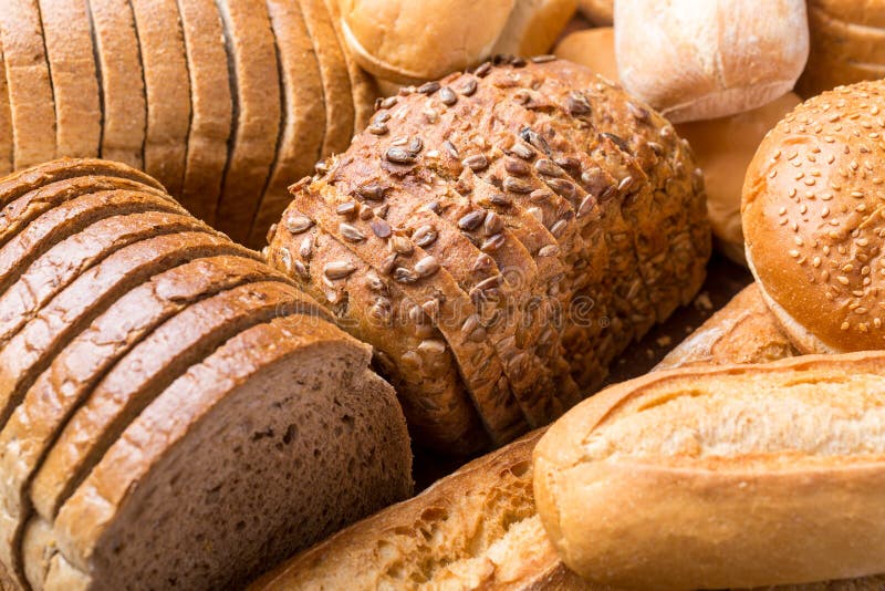 Composition of Bread Assortment Background