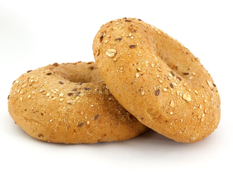 Bread. Bagel on the white background