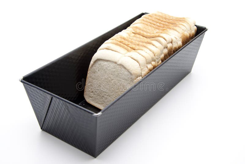 Bread Baking Tin With White Bread Stock Image Image of black, white 21105449