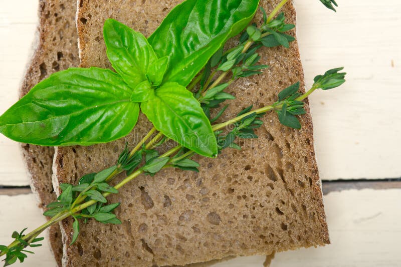 Bread basil and thyme stock photo. Image of delicious 46948498