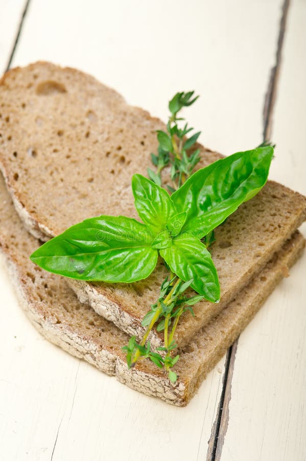 Bread basil and thyme stock photo. Image of meal, herbs 47031588