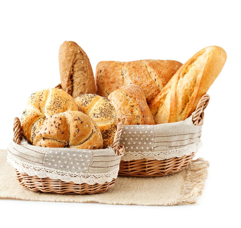 Bread in basket . stock image. Image of bakery, food 14050153