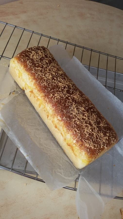 Bread. Brush with Egg and Butter, Sprinkle Cheese Stock Image Image