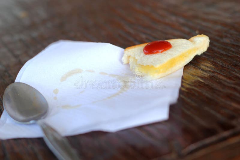 Bread and Butter Delicious with Tomato Sauce. Stock Photo Image of