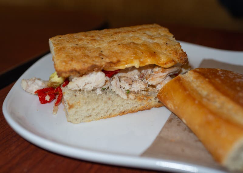 Bread chicken sandwich stock photo. Image of chicken 167357354