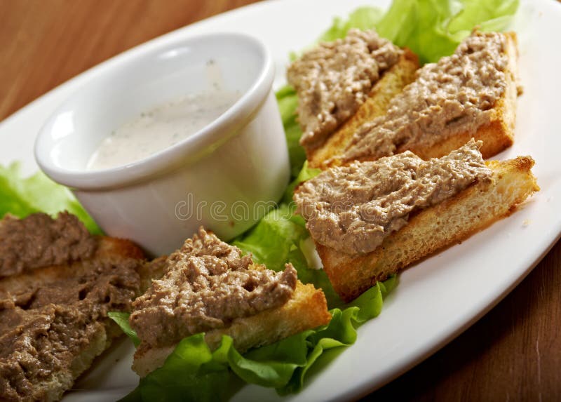 Bread with Delicious Liver Pate Stock Photo Image of foodstuff