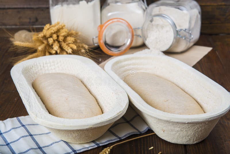 Bread Dough in the Fermentation Basket Stock Image Image of leavened