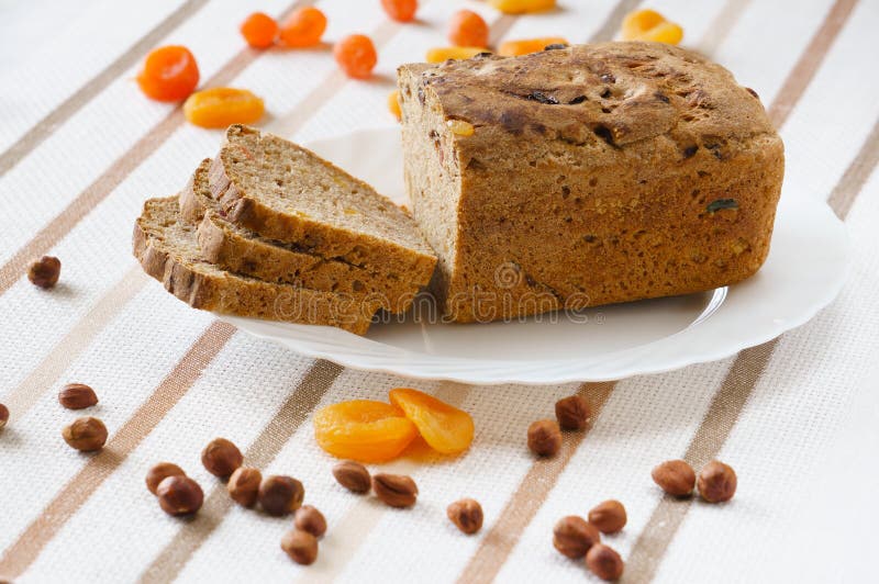 Bread with dried fruits stock photo. Image of fruit, bread 47906996